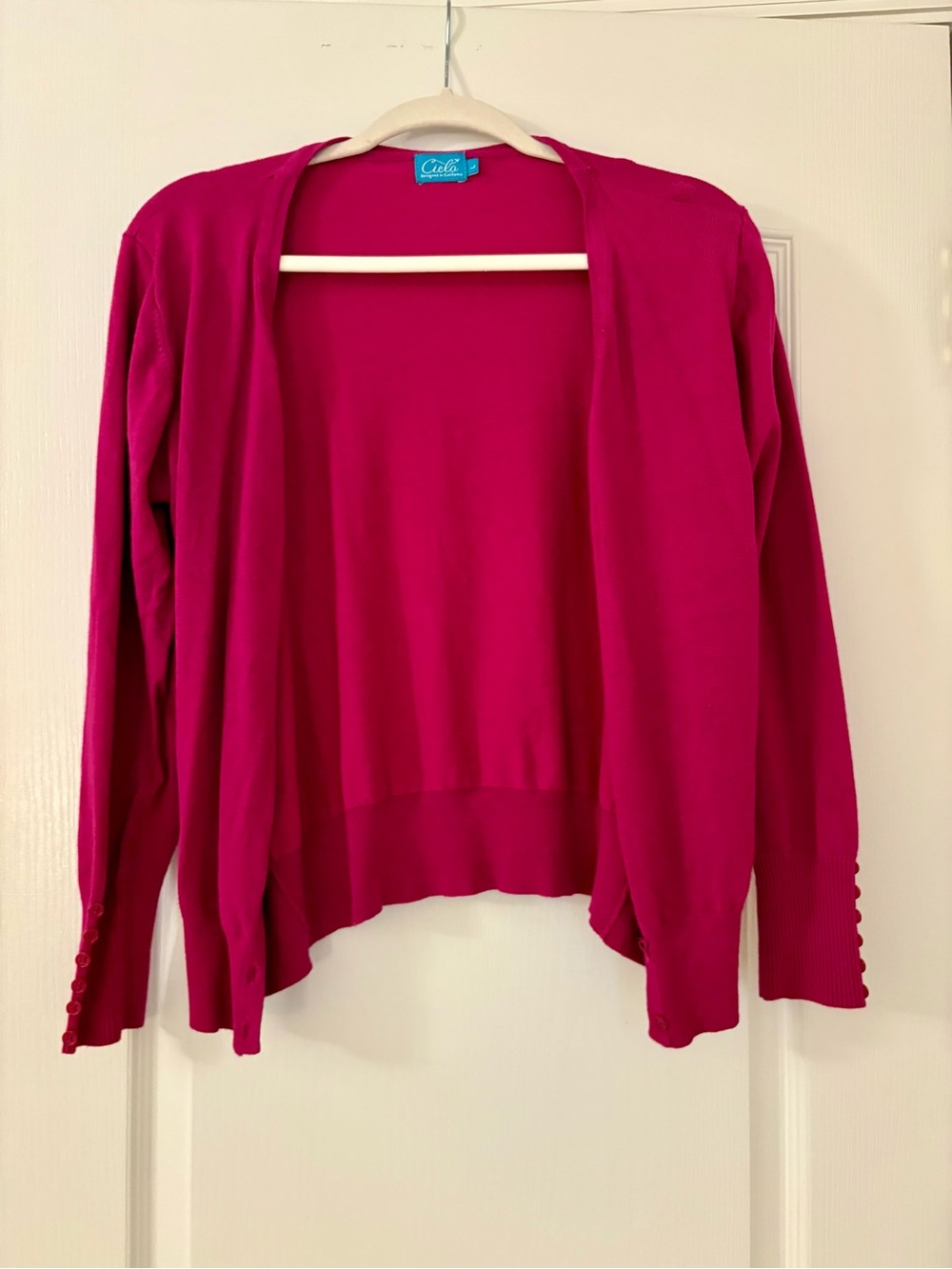 Cielo Open-Front Cardigan - Fuchsia